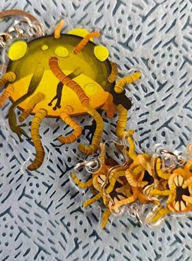 杀戮尖塔2亚克力挂件异蛙寄生虫四蛆兄弟钥匙扣双面覆膜印刷挂链