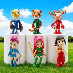 kpop猎魔女团世界杯吉祥物结合版手办公仔球衣鲁米拉佐伊模型摆件