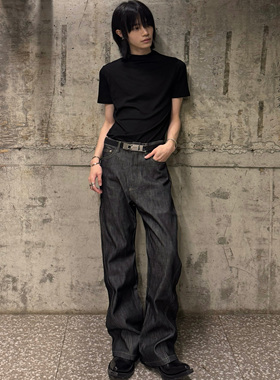 EchoForge原牛13盎司百搭微喇牛仔裤通勤神裤刺绣马毛皮牌