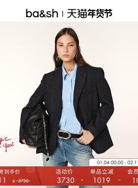bash冬季小西装法式复古通勤开衫上衣气质女士羊毛短外套1H24PEAC