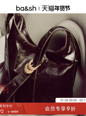 bash欧洲爆款新款复古包包女款设计水桶包休闲单肩斜挎包2H25YYLV