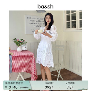 bash春季 法式 wedding风蕾丝镂空短裙连衣裙1E23ERIN 2件8折