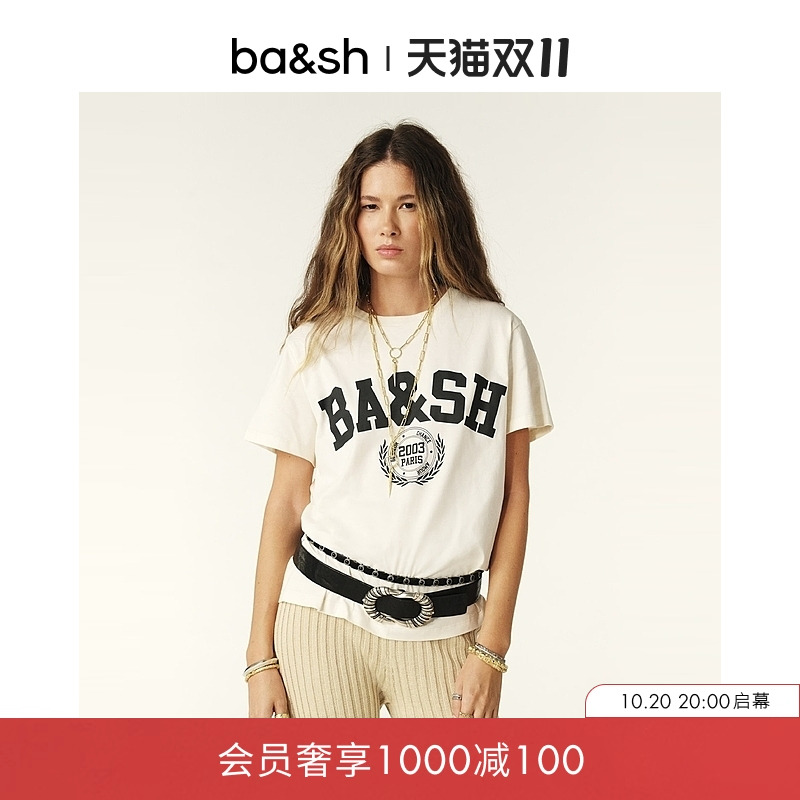 ba&sh印花休闲法式棉质T恤