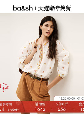 【2件8折】bash冬季法式小衫休闲半袖上衣衬衫1E25DAPH