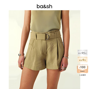 1H25DEMI 女款 夏季 法式 裤 bash2025新款 直筒裤 装 子简约休闲裤 短裤