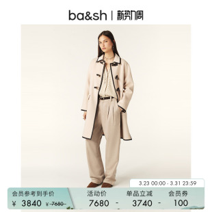 简约通勤羊毛混纺中长款 bash春季 大衣外套1H24LEIX 臻奢系列