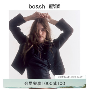 饰女士短款 黑色刺绣装 正肩纯色外套1H25TOLO 法式 bash冬季