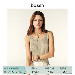 上衣针织打底衫 女士内搭打底1H23ZAK 坑条纹吊带背心无袖 bash春季