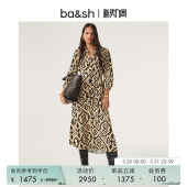 裙艺术感连衣裙中长衬衫 复古扎染印花衬衫 裙1H23LUNA 法式 bash春季