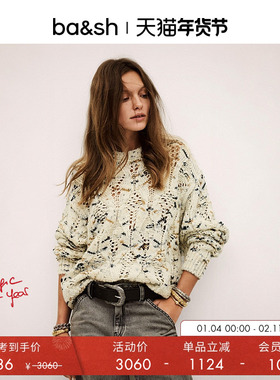 bash冬季法式休闲镂空设计感毛衣女士针织衫上衣1H25RAVE