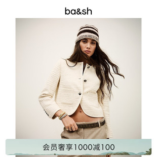简约纯色纹理感小香风短款 通勤女士正肩外套1H25ALFI 法式 bash春季