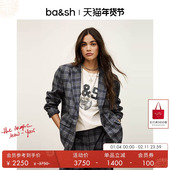 复古格纹绵羊毛混纺西装 外套女1H25TEEC bash冬季 法式 季 末终折