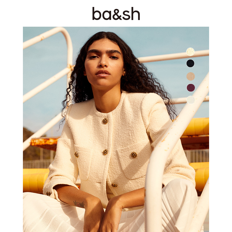 bash法式女士纯色外套