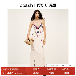 连衣裙波西米亚风女装 法式 吊带连身长裙1E25POEM 夏季 bash2025新款