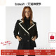 bash冬季 法式 气质毛呢大衣斜裁翻领小香风纹理女士短外套1H23FIAR