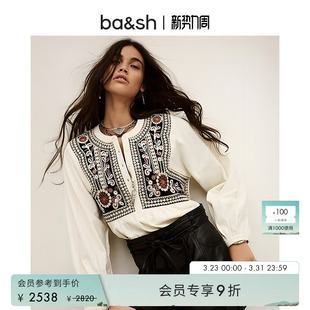 内搭小衫 气质女士上衣衬衫 1H25ALEC 波西米亚风刺绣灯笼袖 bash春季