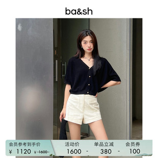 针织衫 bash春季 法式 轻奢小众简约松弛感慵懒风短袖 1E23BASE 开衫