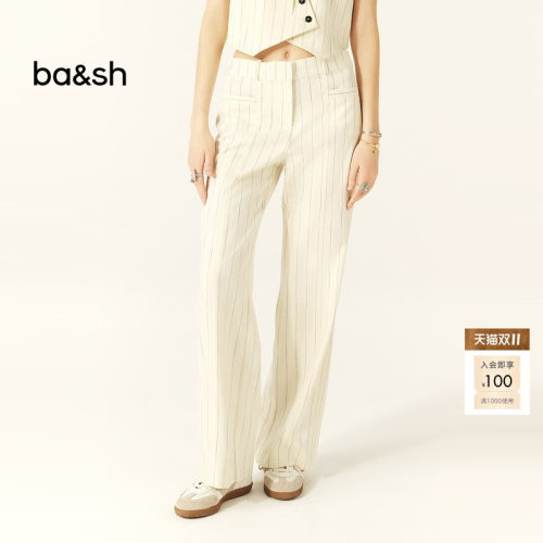 ba&sh法式条纹直筒西装裤