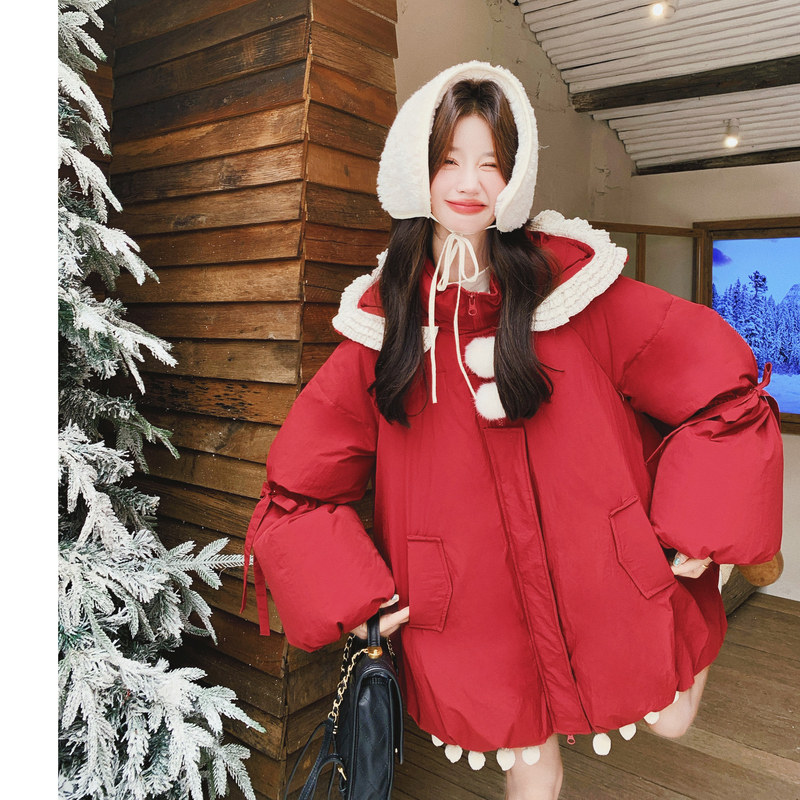 【出货中】圣诞新年款红色90羽绒服C021-3201-P335控508,女装羽绒服,2C021