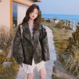 【26春季大货】多拉链磨砂麂皮绒机车外套C021-1098-P185控278，女装短外套，2C021