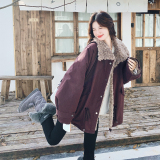 【新款】出货中内胆全部毛毛酱紫红派克C021-3181-P225控338，女装派克服，2C021