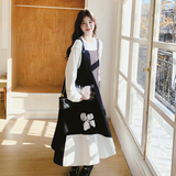 【现货】25春镂空花朵背带裙+T恤两件套C021-B15-P160控238，女装连衣裙，2C021