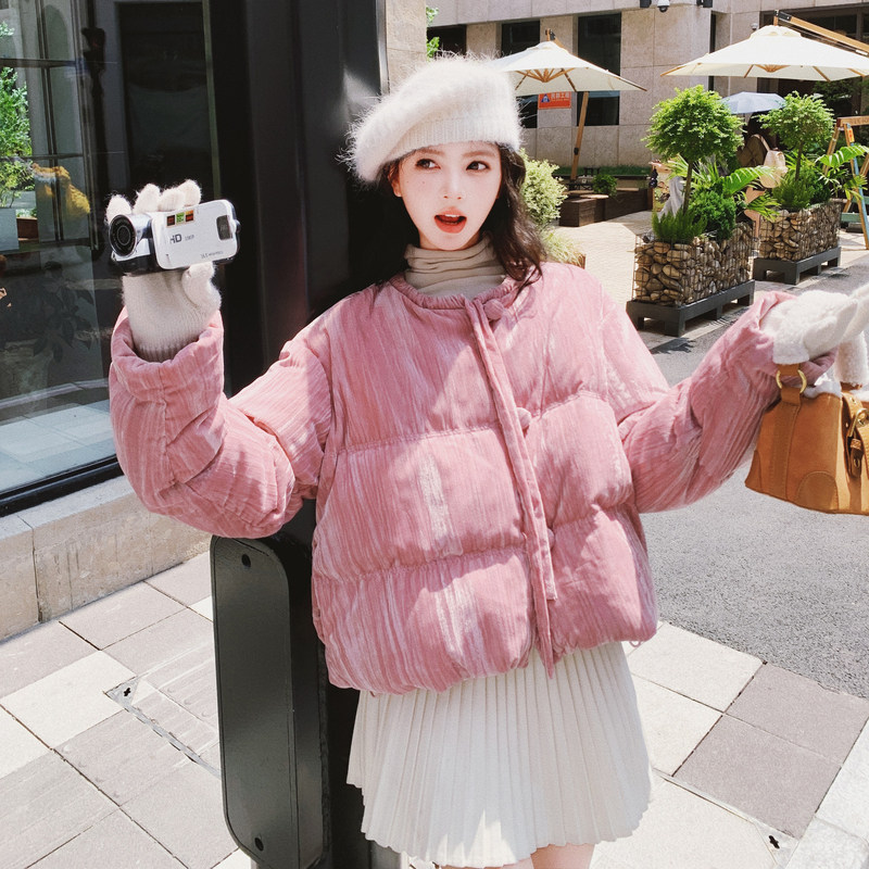 【大货】圆领飘带2色短款90绒羽绒服C021-3195-P285控428,女装羽绒服,2C021