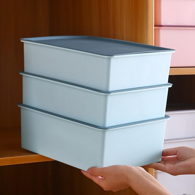 内衣收纳盒塑料抽屉式分格装家用储物放内裤袜子有盖整理箱三合一