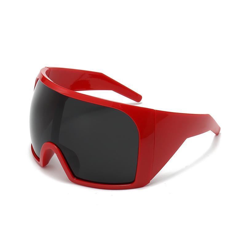 欧美太阳镜Y2K大框防晒墨镜连体潮酷户外运动骑车防风防蚊虫眼镜