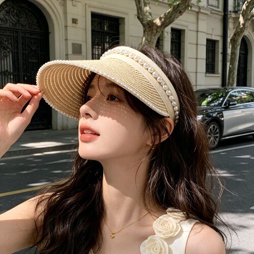 珍珠草编草帽女夏季2026