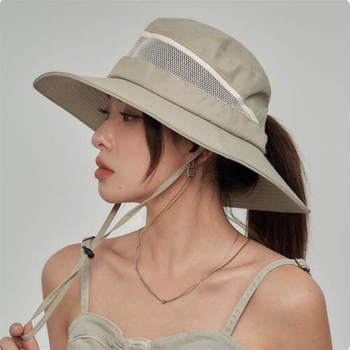 户外网眼帽子女夏透气速