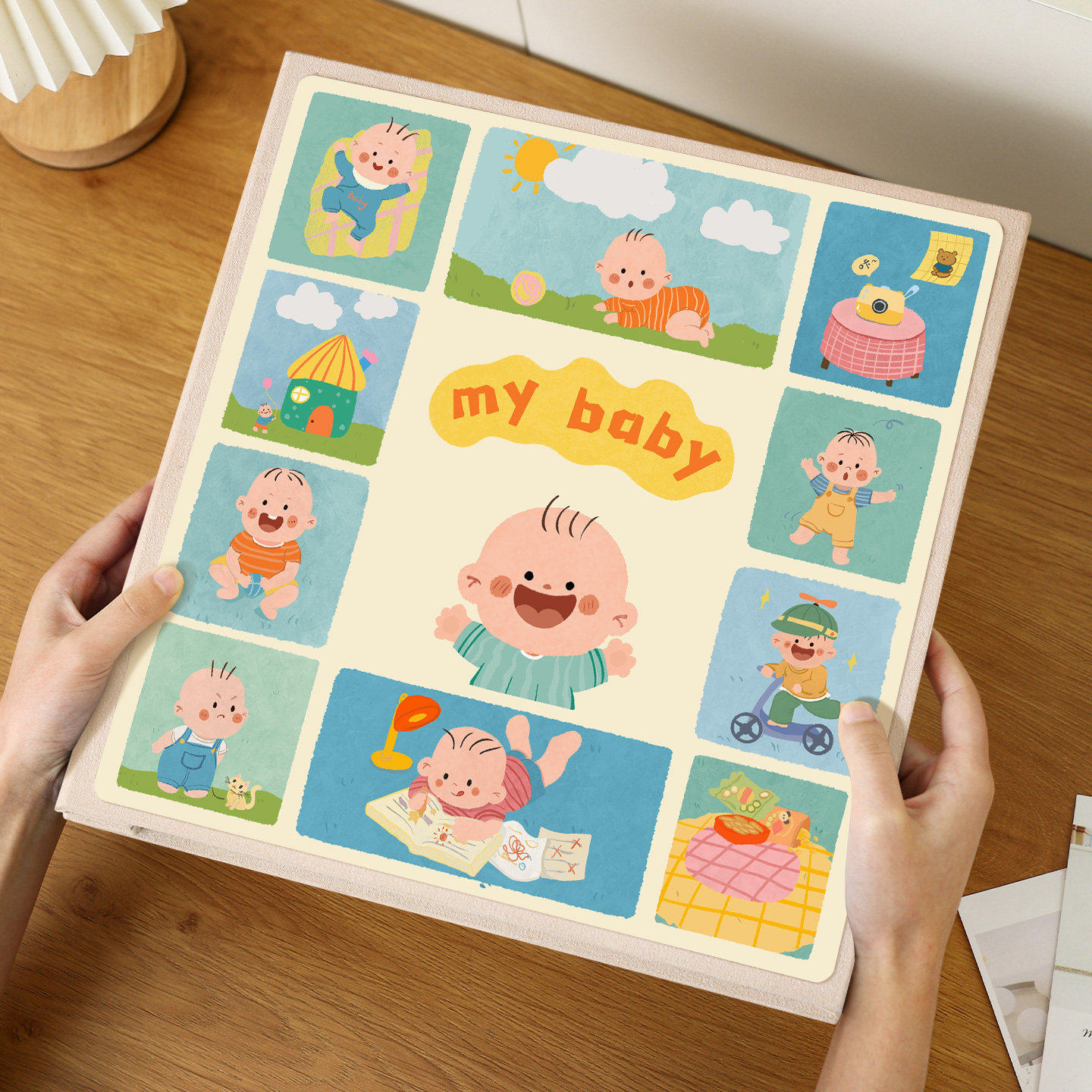 diy覆膜相册宝宝成长记录册自粘贴记录本拍立得相片收纳6寸五照片