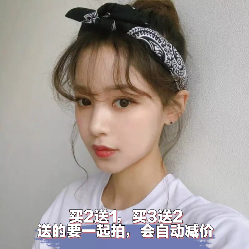 王逗逗同款发带ulzzang发带韩国原宿复古ins小方巾chic头巾头饰女