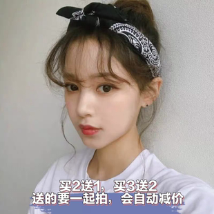 王逗逗同款发带ulzzang发带韩国原宿复古ins小方巾chic头巾头饰女