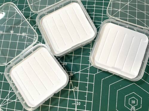 5.5cm高透方形塑料饵盒飞蝇钩收纳盒小物料盒首饰包装盒带泡沫板