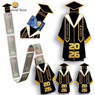 2026 Graduation Gown Pull-Out Money Card Gift, Party 毕业季