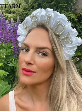 Bride To Be Pearl Crown Headband Bach Party Bridal Shower We