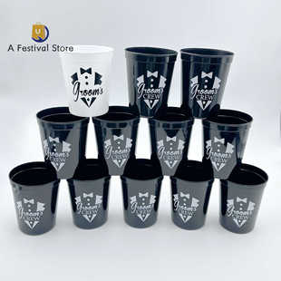 5Pcs Groom To Be Cups Bow Bachelorette Bridal Shower Team