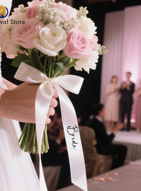 Wedding Wine Glass Tags with Satin Ribbon Bows, Place Cards