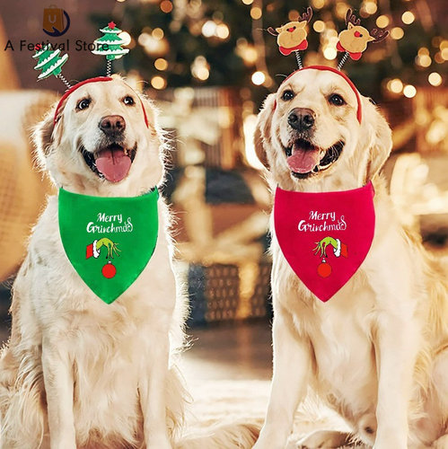 宠物圣诞节狗狗泰迪大型犬围兜围