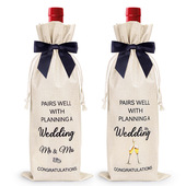 banquet bottle flax bag Wedding drawstring wine with cover