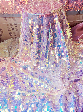 Symphony pink Mermaid Scale Dreamy Round Sequins Tablecloth