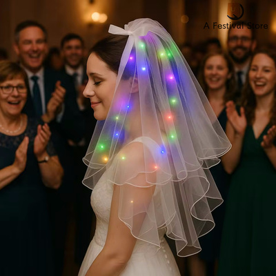 Glow Wedding Hair Accessories LED Light Veil Gifts Bridal