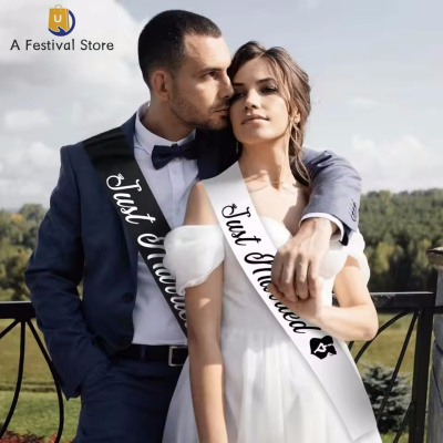 单身派对justmarried烫金绶带