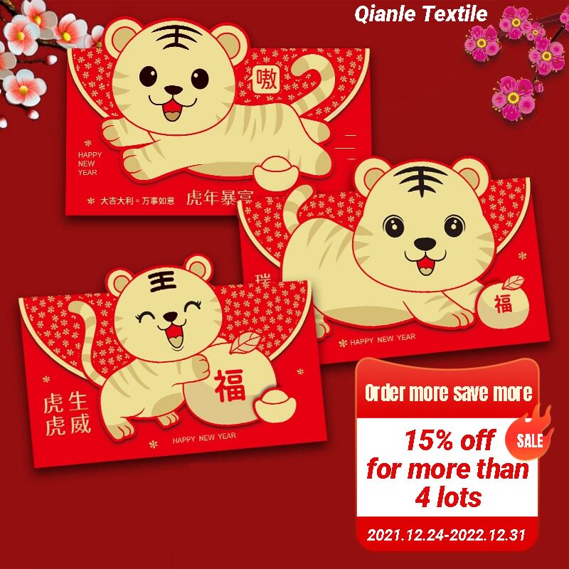 6pcs hongbao paper red envelopes lucky red packet cute money