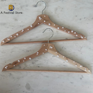 Pearl wood clothes hanger newlywed bride wedd bachelor party