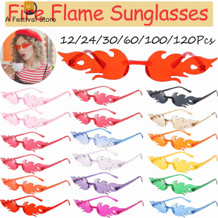 Fire Sunglasses Flame Shape Party Glasses 100Pcs