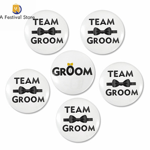 Team Groom Bachelor Party Buttons, 58mm Groom Crew Badges