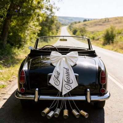 justmarry婚礼求婚汽车蝴蝶结