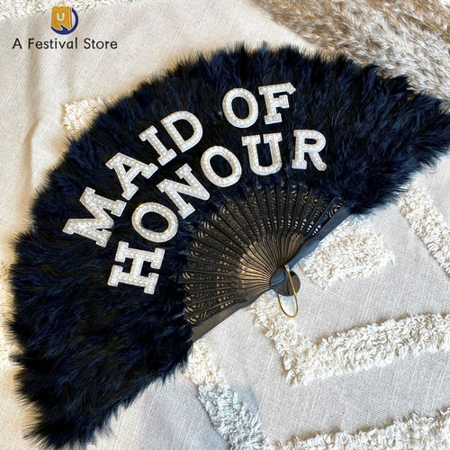 Bridesmaid羽毛扇单身派对新娘